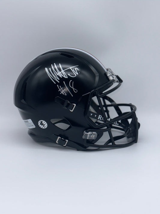 Autographed Marvin Harrison Jr Full Size Replica Speed Helmet - Riddell - Matte Black