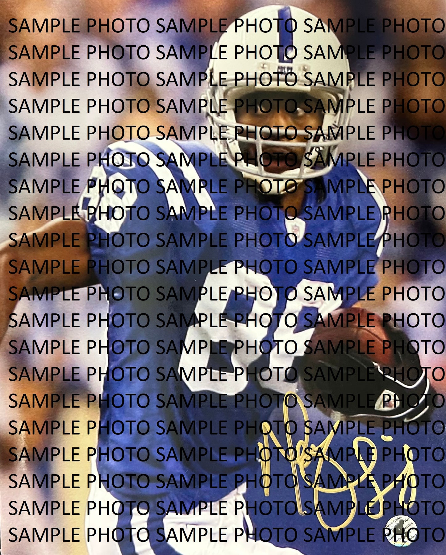 Marvin Harrison Sr Autograph Signed 8x10 Photo BLU