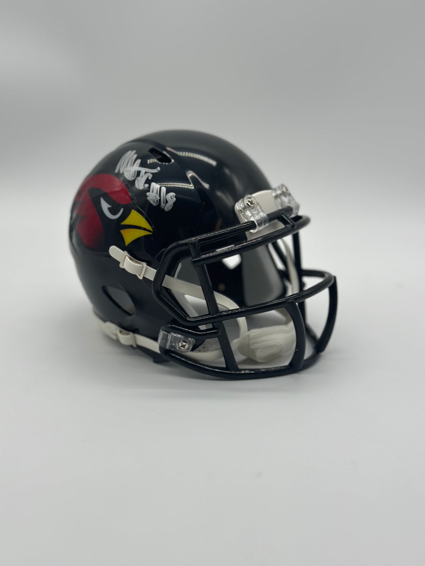 Cardinals Autographed Marvin Harrison Jr Mini Speed Helmet - Riddell - Black