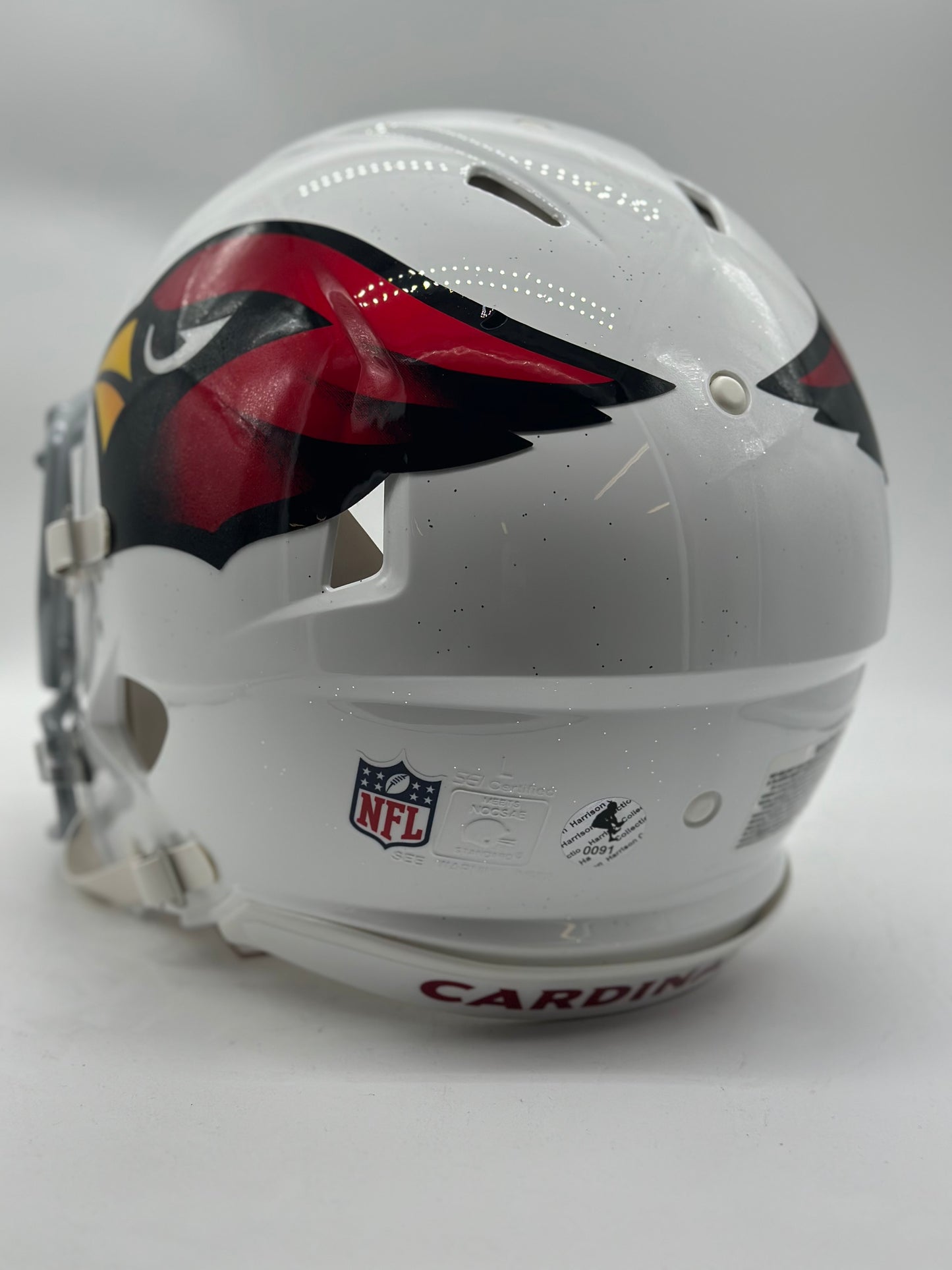 Cardinals Autographed Marvin Harrison Jr Full Size Replica Speed Helmet - Riddell - White