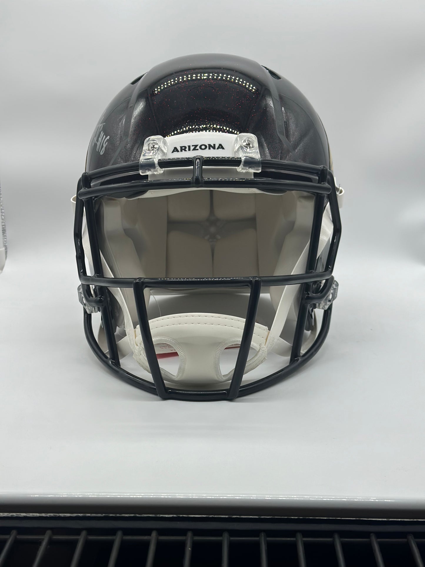 Cardinals Autographed Marvin Harrison Jr Full Size Replica Speed Helmet - Riddell - Matte Black