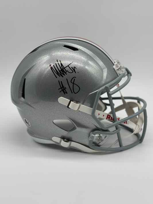 Autographed Marvin Harrison Jr Full Size Replica Speed Helmet - Riddell