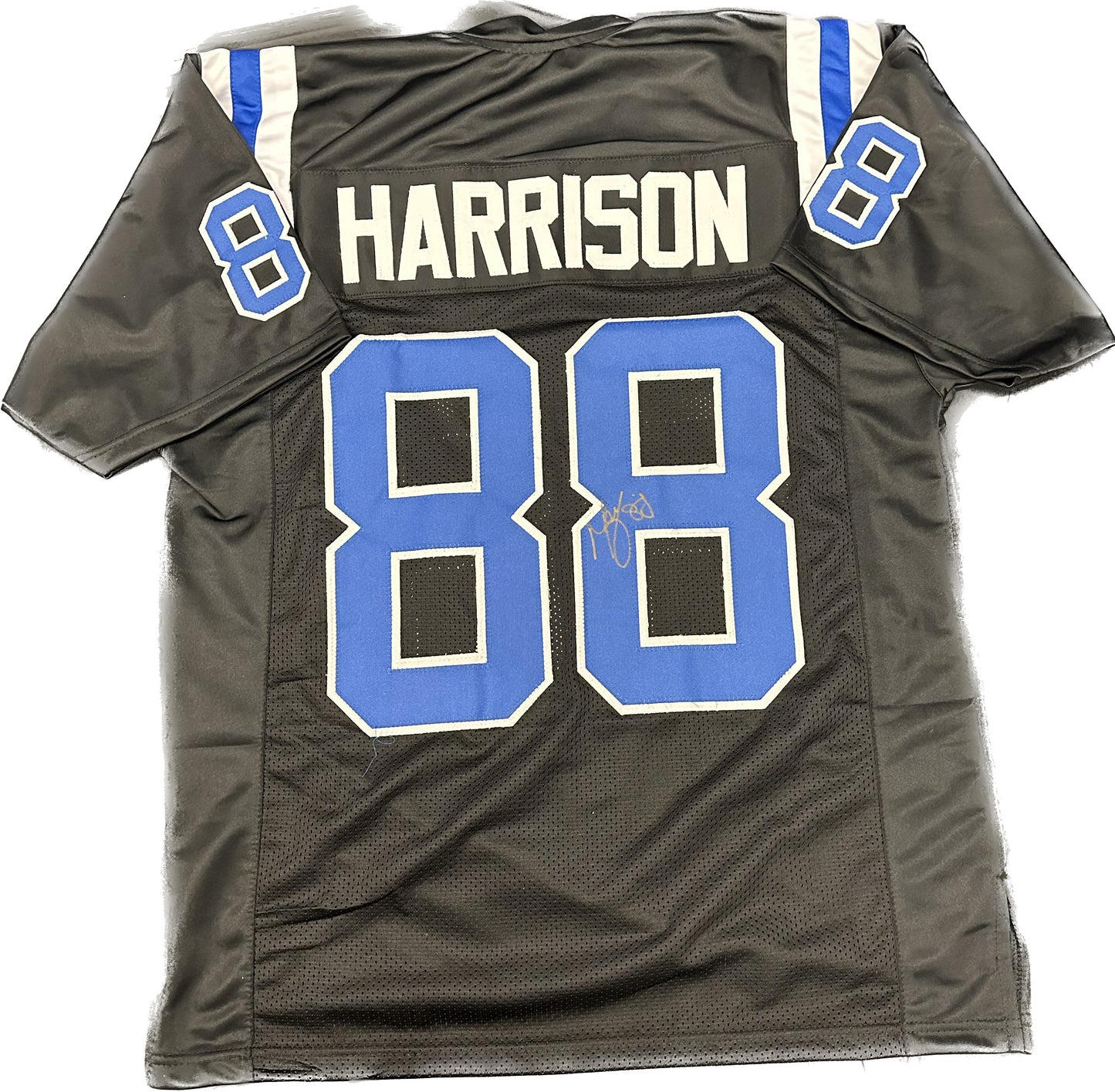 Autographed Marvin Harrison #88 Adult Jersey Black - Gold Collection