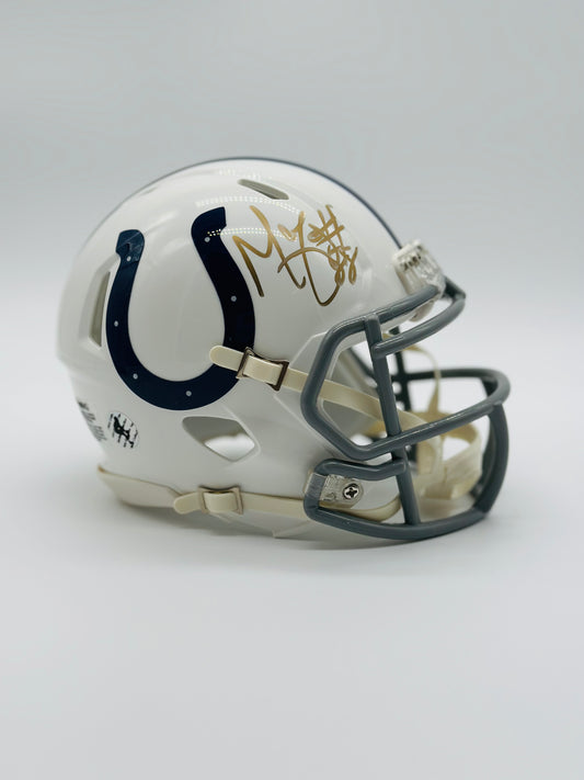 Autographed Marvin Harrison Sr Mini Speed Helmet - Riddell - Gold Collection